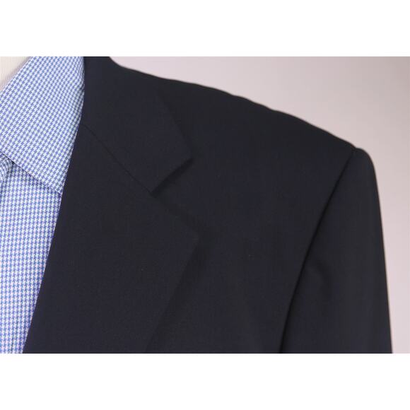 John Varvatos Solid Black Wool Stretch 2-Btn Blazer Jacket 42L - Picture 4 of 9